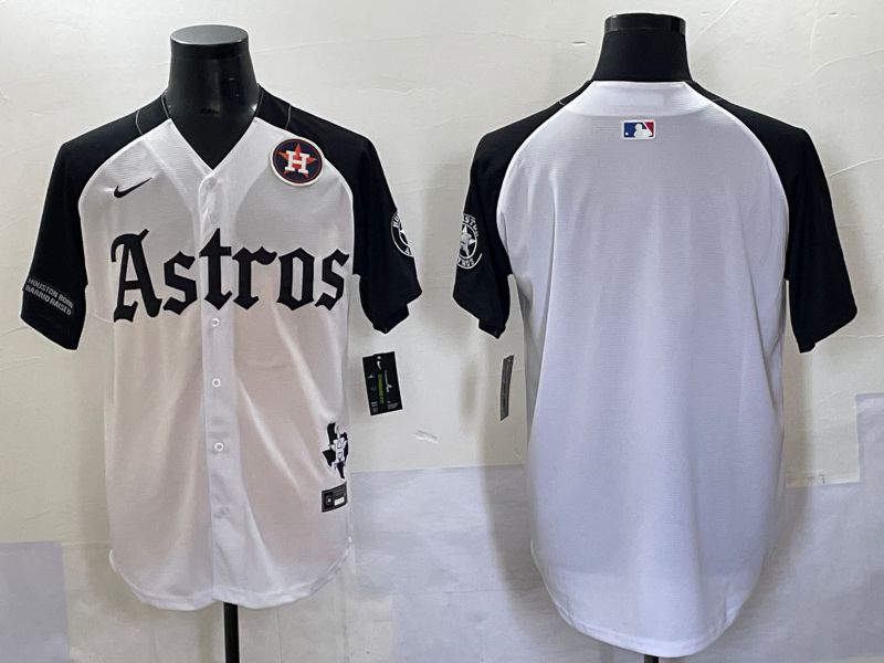 Men 2025 Houston Astros Blank White Black Five generations Joint Name Nike MLB Jersey style 5